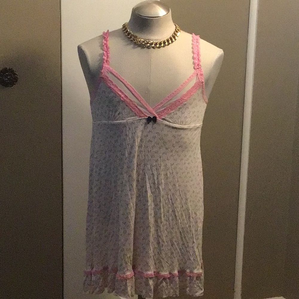 Kenzie Y2K Fairy Babydoll  Mini Slip Dress Night Gown Pajamas Sleeveless Nightie